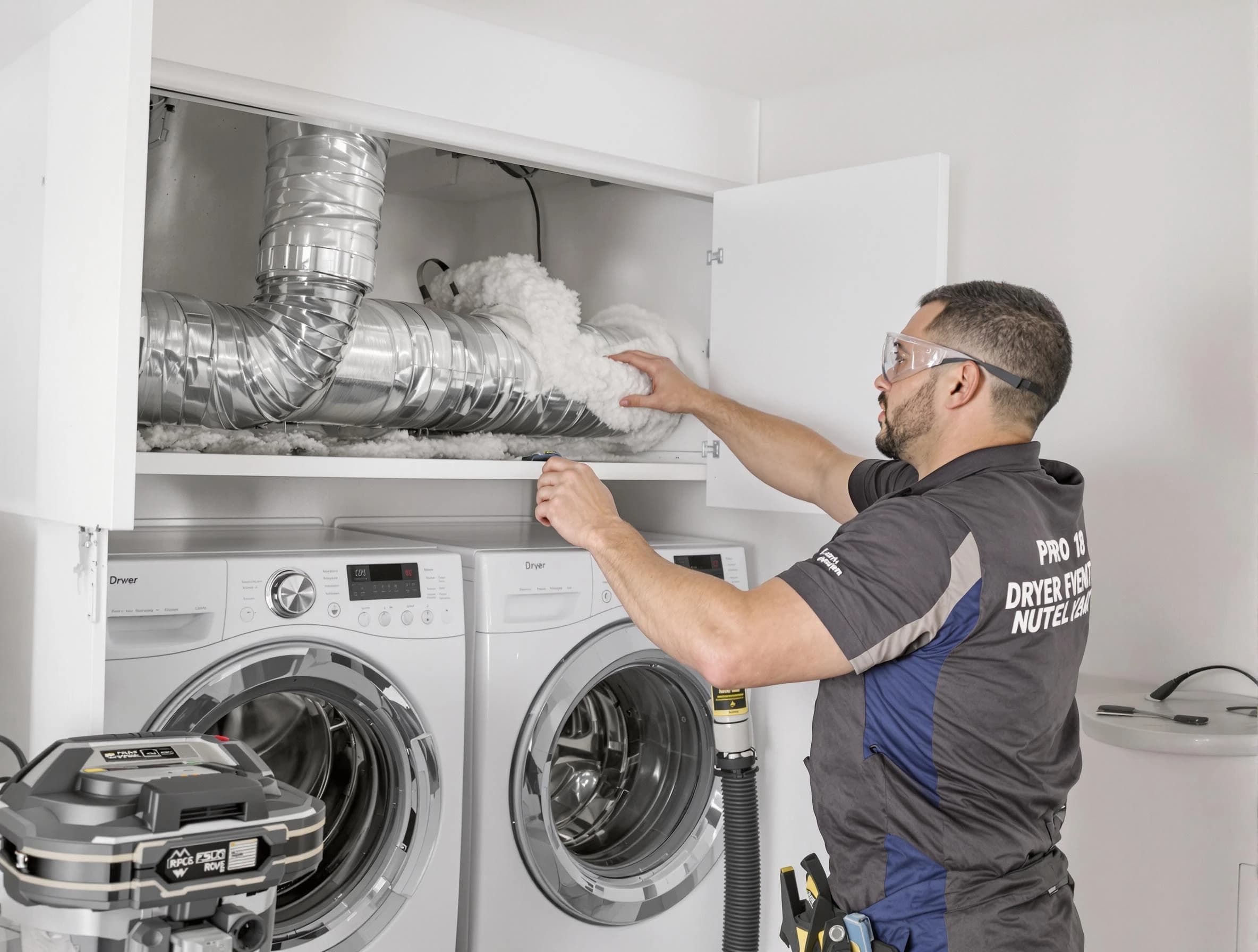 Middleborough Dryer Vent Cleaning certified technician performing specialized gas dryer vent cleaning in Middleborough