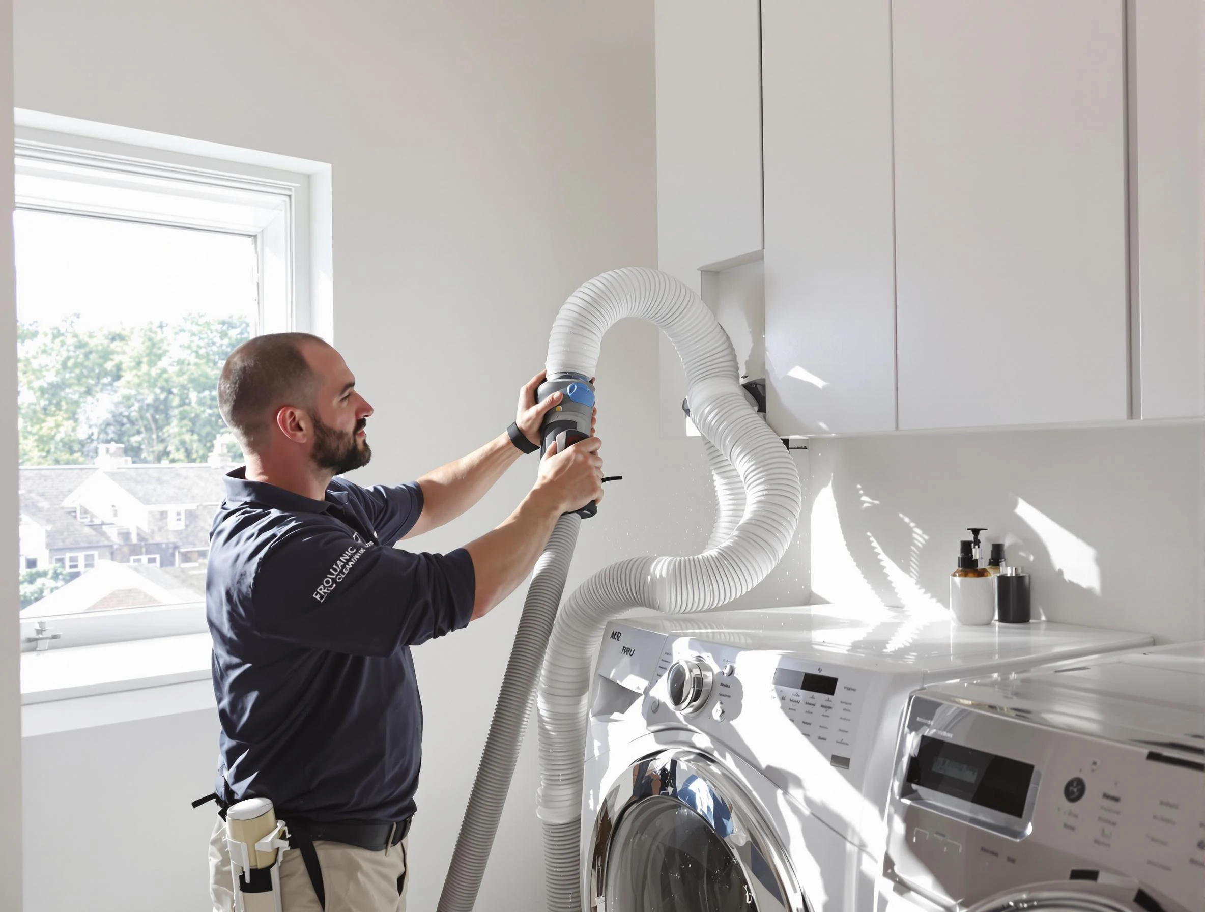 Certified Middleborough Dryer Vent Cleaning technician performing dryer vent cleaning in Middleborough